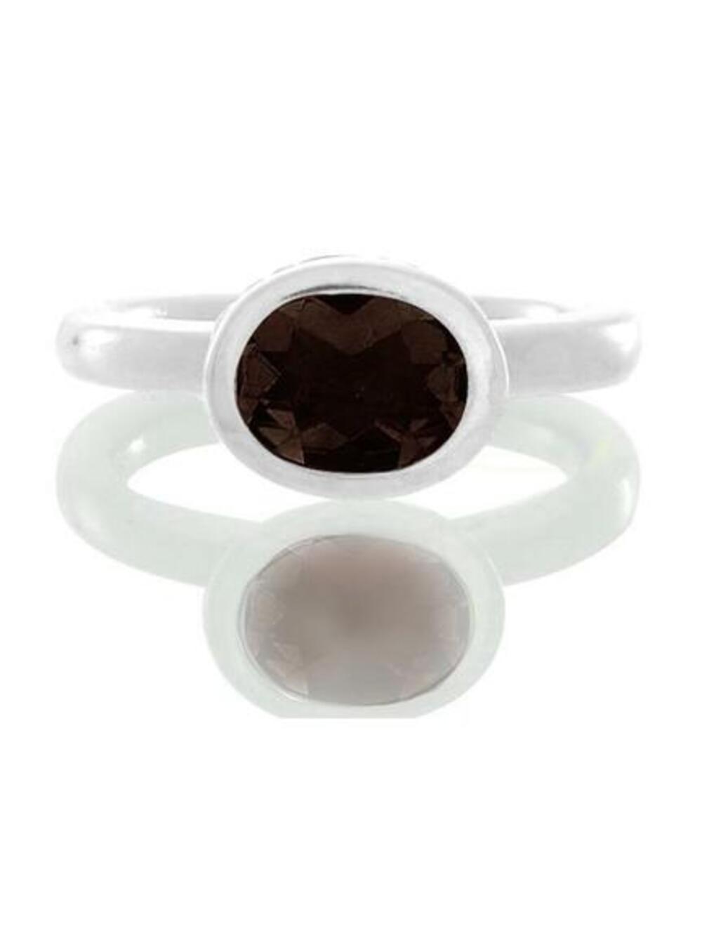 Philip Andre Sterling Silver 8 x 6 oval Genuine Garnet Ring size 7